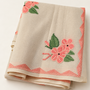 Moonga Kota Cross-Stitch Work Saree