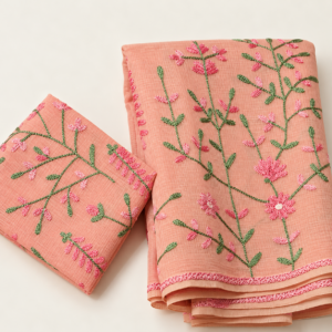 Moonga Kota Embroidery Work Saree